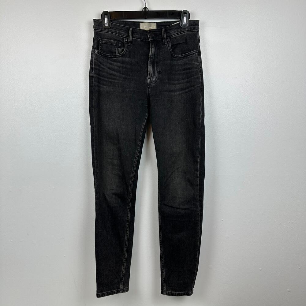 Everlane Womens High Rise Skinny Five-Pocket Casual Black Wash Jeans 26 Regular